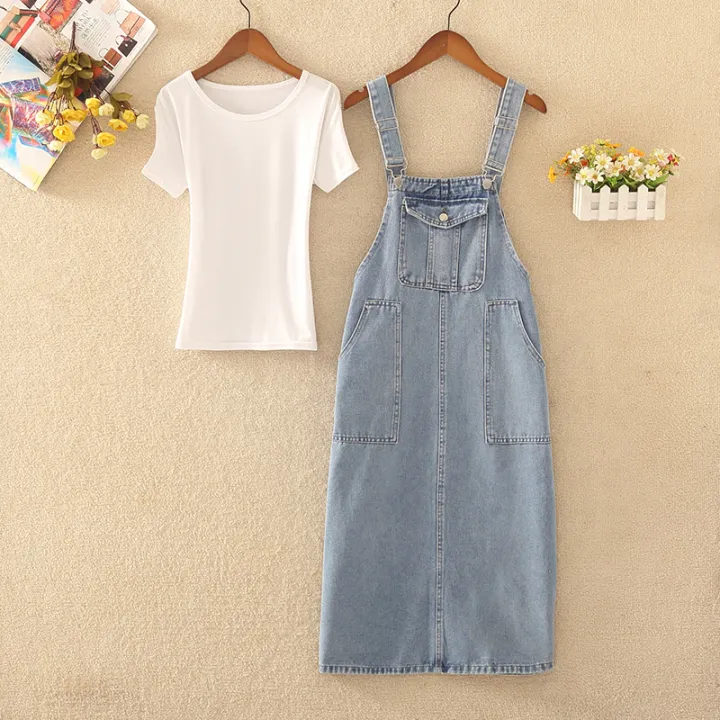 Women%20Denim%20Suspender%20Dress%20Solid%20Straps%20Loose%20Soft%20Cargo%20Jean%20Vestido%20Female%20Summer%20Versatile%20Casual%20Overalls%20Frock%20With%20Pocket%20-%20Image%202