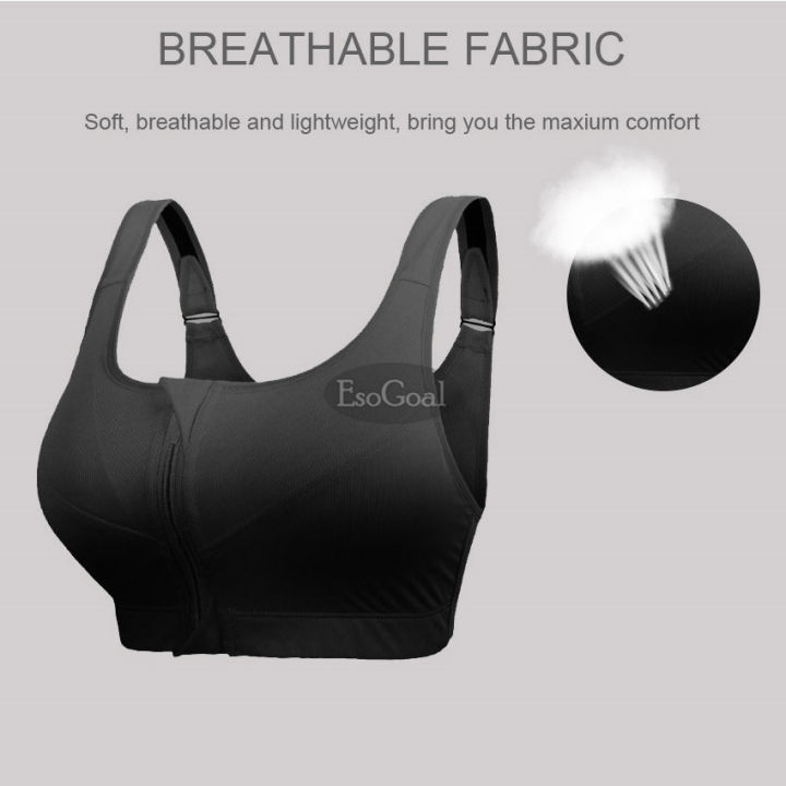 EsoGoal%20Women%20Sports%20Bra%20F-ront%20Zipper%20C-losure%20P-rofessional%20A-nti%20V-ibration%20Padded%20S-hockproof%20with%20Removable%20Pads%20for%20W-orkout%20Running%20G-ym%20E-xercise%20-%20Image%207