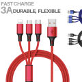 Fast USB Charging Cable Universal 3 in 1 Multi Function Cell Phone Cord Charger. 