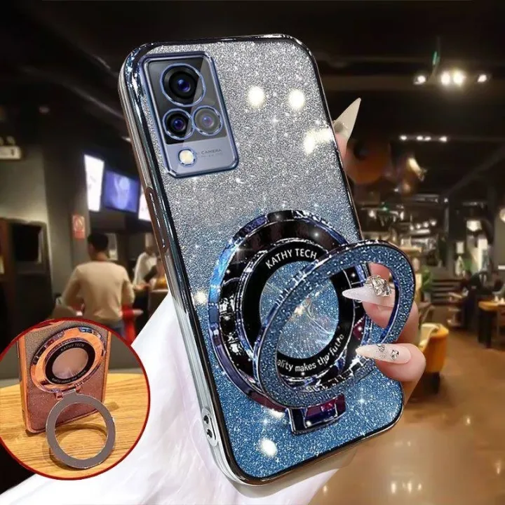 Back%20Cover%20Vivo%20V21%20/%20Vivo%20V21e%204G%20/%20V20%20SE%20/%20Vivo%20Y73%20Phone%20case%20Camera%20Protection%20Soft%20Silicone%20Adsorb%20Stand%20Exquisite%20Glitter%20Powder%20-%20Image%209