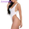 Amamia Women One-piece Bikini See-through Underwear Bodysuit Swimwear Swimsuit. 