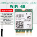 For laptop PC WiFi 6E Intel AX210 Bluetooth 5.2 M.2 Wireless Card AX210NGW 2.4Ghz 5Ghz 6Ghz 5374Mbps 802.11ax AX200 Adapter Tetuo. 