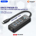 ORICO PW3UR-C3 4-Port USB 3.0 Hub With Gigabit Ethernet RJ45 Port.