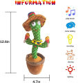 Dancing Cactus Talking Cactus Baby Toys Sing 120pcs Music Songs Recording USB Charger Repeats What You say Presents for Kids.