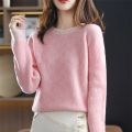 Winter New 100% Wool Sweater Women Keep Warm thickened O-Neck Pullovers 100% Wool Sweater Fashion Tops.