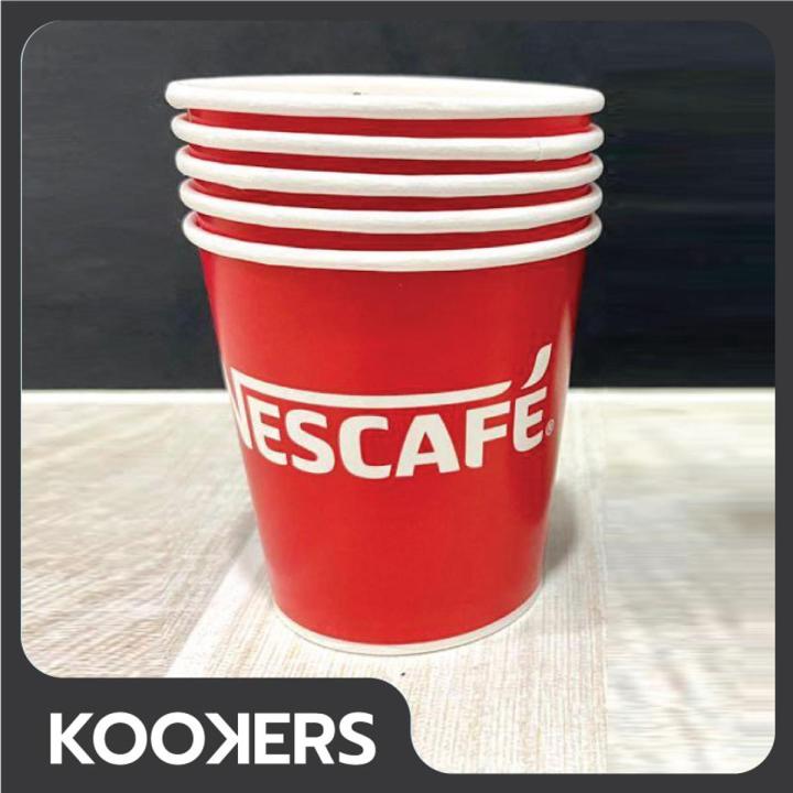 Nescafe Disposable Paper Coffee Cup 150 ml 5 Piece Red color