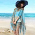 【Be worth】 Overized Elegant For Women tyle Bohemian tyle Ethnic tyle Poncho Printing Beach hawl Female Wrap Chiffon carf hawl uncreen carf. 