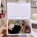 Ins Style White Flip Storage Box Anti-dust Storage Desktop Stationery Organizer Box Multifunctional Small Object Sorting Storage Boxes. 