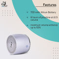 Ewa A103 Bluetooth Speaker, Wireless Speaker, Mini Portable With Hard Travel Case, Hd Sound And Enhanced Bass With Passive Radiator (Grey) - Bluetooth Speaker.