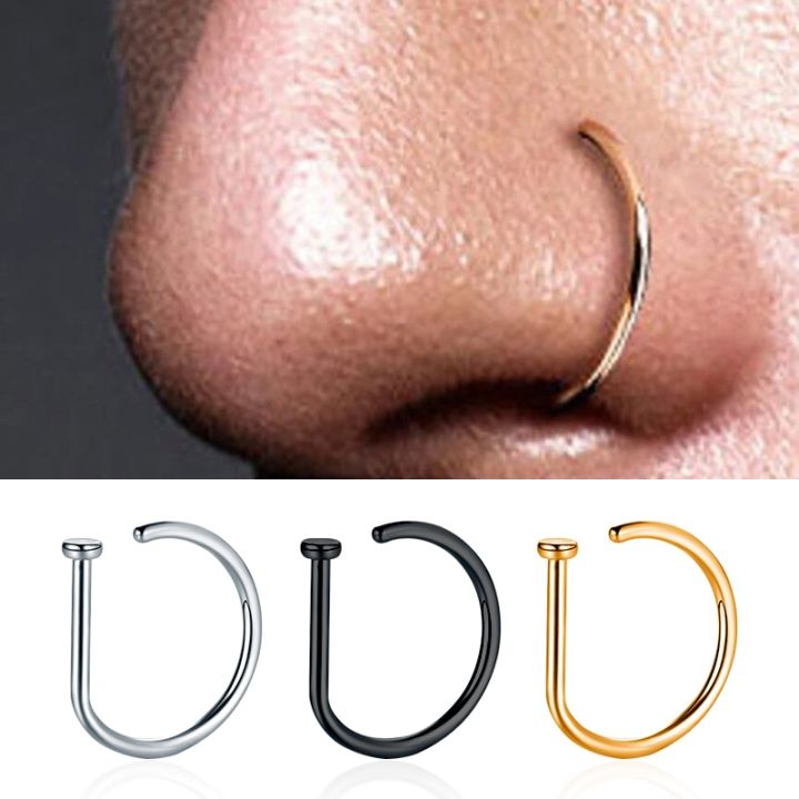 HOT Hoop Nose Types Of Nostril Studs Nose Rings D Shape Nose