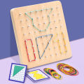 Beehoney1 79pcs/88pcs Wooden Geoboard With Rubber Bands Math Pattern Blocks Geo Board With Pattern Cards Educational Toy For Kids Birthday Gifts. 