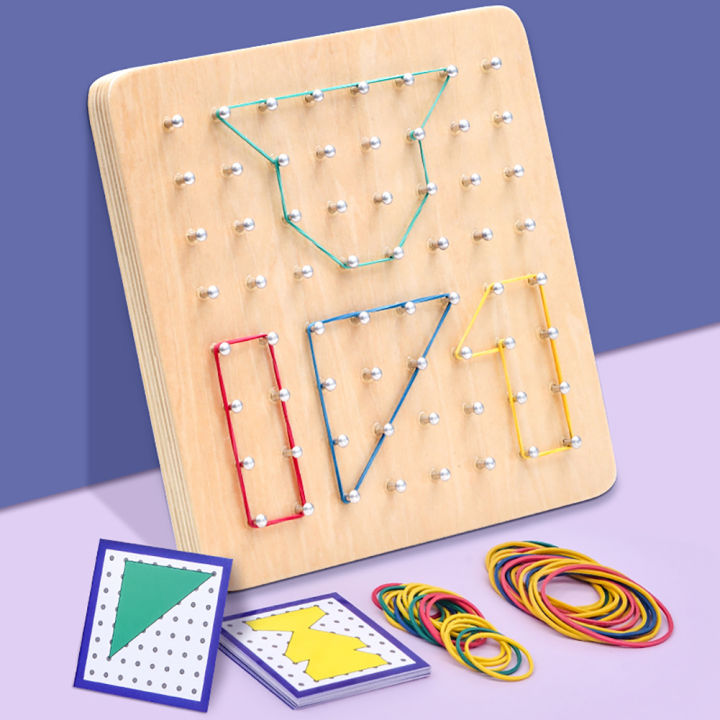 Beehoney1%2079pcs/88pcs%20Wooden%20Geoboard%20With%20Rubber%20Bands%20Math%20Pattern%20Blocks%20Geo%20Board%20With%20Pattern%20Cards%20Educational%20Toy%20For%20Kids%20Birthday%20Gifts%20-%20Image%202