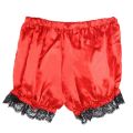 Women Imitation Silk Bloomers Lace Trim Panties Victorian Pumpkin Shorts. 