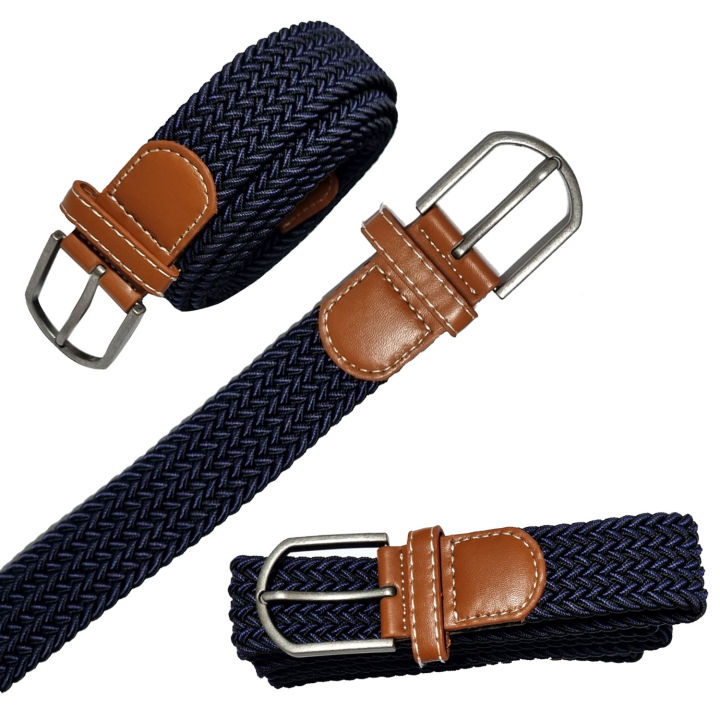 FASHIONABLE ELASTIC BELT/METAL PIN BUCKLE / BRAIDED STRETCH CANVAS/ WOVEN KNITTED BUCKLE ADJUSTABLE BELT FOR MEN AND WOMEN