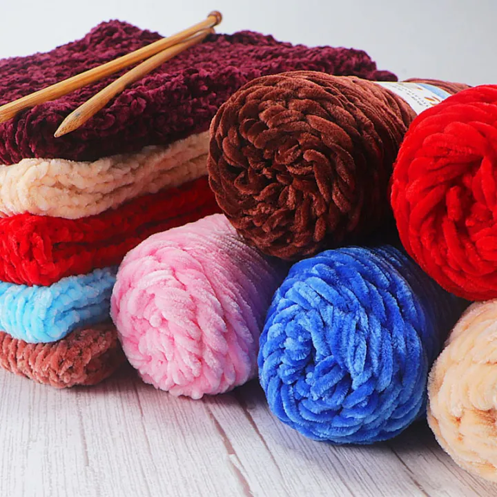 1Roll%20Chenille%20Velvet%20Yarn%20Baby%20Plush%20Yarns%20for%20Knitting%20Crochet%20Woven%20Sweater%20Cardigan%201%20Ply%20Hand%20Knitted%20Thick%20Threads%20-%20Image%204