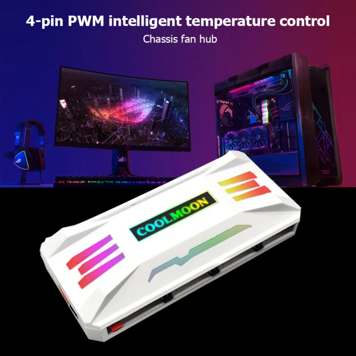 Coolmoon%20Argb%20Controller%204pin%20Pwm%205v%203pin%20Argb%20Cooling%20Fan%20Smart%20Intelligent%20Remote%20Control%20For%20Case%20Chassis%20Radiator%20-%20Image%203