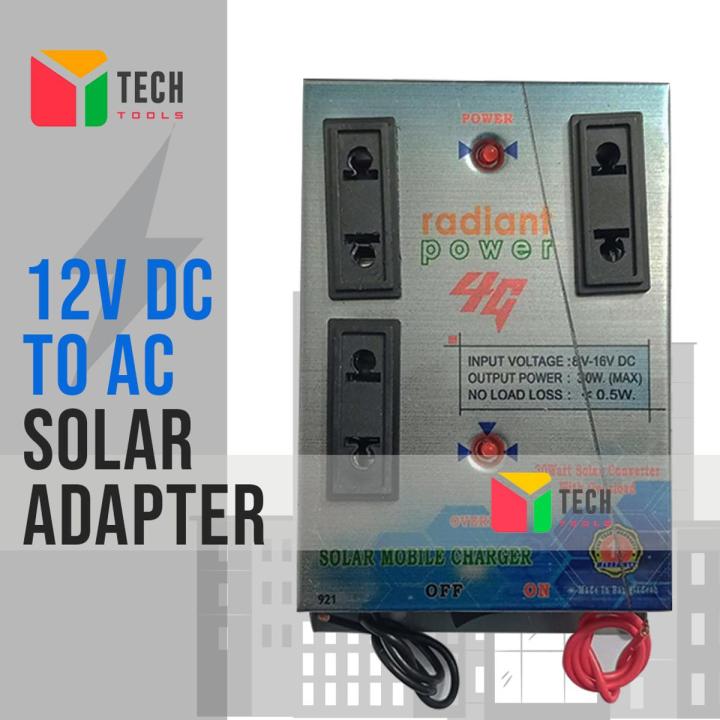Solar Adapter 12V Dc To Ac (3 Socket)