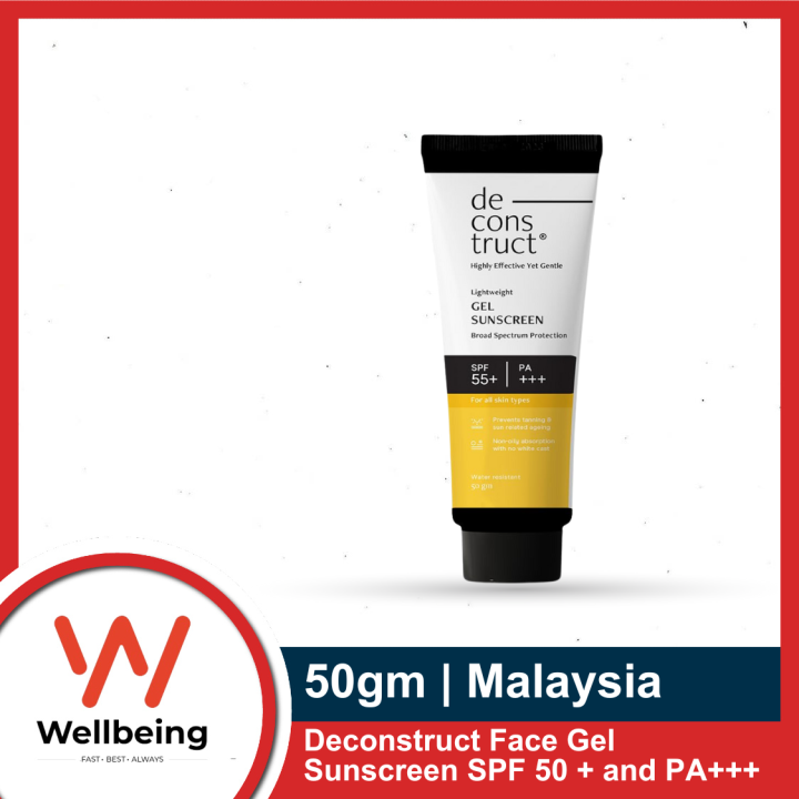 Deconstruct Face Gel Sunscreen SPF 55 + and PA+++ 50gm | Gel based ...