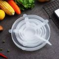 Silicon Food Cover Set of 6pcs Kitchen Reusable Silicone Stretch Cover Seal Lid Preservation Vacuum Food Storage Wrap Bowl Pot Cover. 