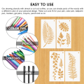 16 Pieces Leaves Stencil Reusable Sheet Painting Stencil Sheet Wall Stencil Leaf Pattern Template Tropical Leaf Reusable.