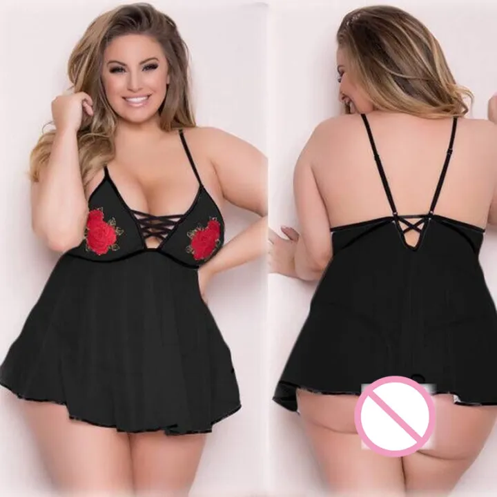 New%20Plus%20Size%20Women%20Lingerie%20Hot%20Apparel%20Porno%20Lace%20Flower%20Sleepwear%20Underwear%20Nightwear%20Night%20Gown%20Costumes%20-%20Image%203