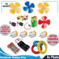 DC Motor Fan Set For Kids Electronic Science Project- As Photo. 
