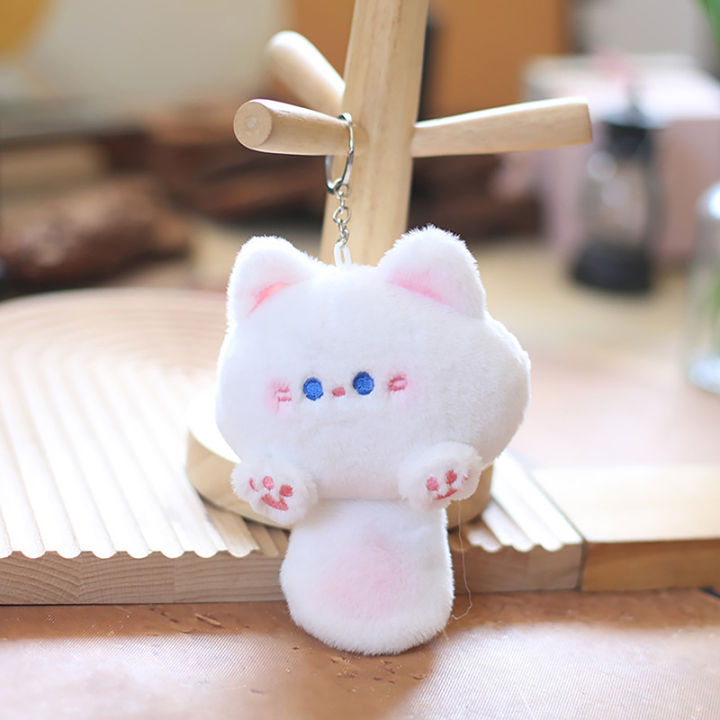 Kawaii Soft Stuffed Animal Little Cat Keychain Plush Bag Car Pendant Keychain DIY Trinket Kids Stuffed Animal Toys Eatop