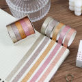 5Pcs Glitter Washi Tape Set Basic Masking Tape Journal Supplies Washitape Stationery Scrapbooking Album Decorative Adhesive Tape. 