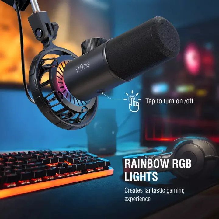 Fifine K658 USB RGB Microphone for PC/Mac/Mobile (Official Product)
