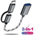 2 In 1 Type-C Micro USB To USB 3.0 Interface OTG Adapter Cable.