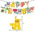 1Set Pokemon Theme Balloons Party Supplies Squirtle Pikachu Birthday Banner Cake Topper Baby Shower Globos Kid Party Event Decor. 