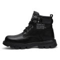Men's shoes spring 2024 new high-top martin boots black biker tide shoes versatile non-slip wear-resistant fashion boots men.