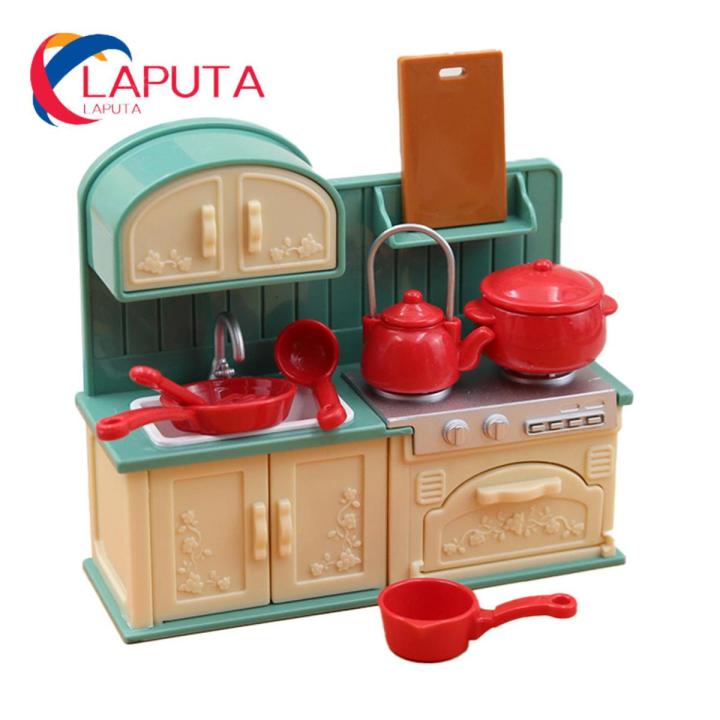 Dollhouse Kitchen Model Realistic Play House Miniature Kitchen