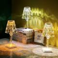 Rechargeable 3 Color Crystal Table Lamp Best For Bedroom Living Room Diamond Table Lamp. 