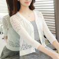 Autumn Summer Cardigan Women Lace Hollow Out Shawl Teenager Girls Knitted Sweater Female Cardigans Women Thin Coat Ladies Tops.