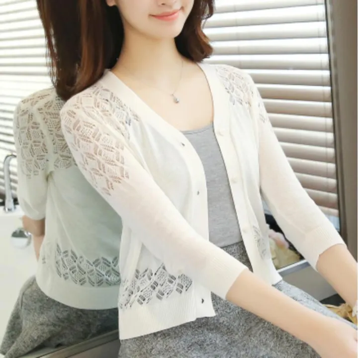 Autumn%20Summer%20Cardigan%20Women%20Lace%20Hollow%20Out%20Shawl%20Teenager%20Girls%20Knitted%20Sweater%20Female%20Cardigans%20Women%20Thin%20Coat%20Ladies%20Tops%20-%20Image%203