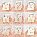 Fashion Jewelry Set Women Non Tarnish 18K Gold Stainless Steel Heart Pendant Necklace And Earrings Set For Couple Gift. 
