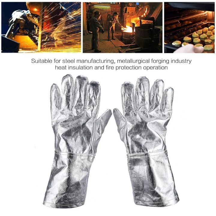 Long Safety Work Heat Resistant Gloves Aluminized Fire Smelting Welding Glove 2022 NEW