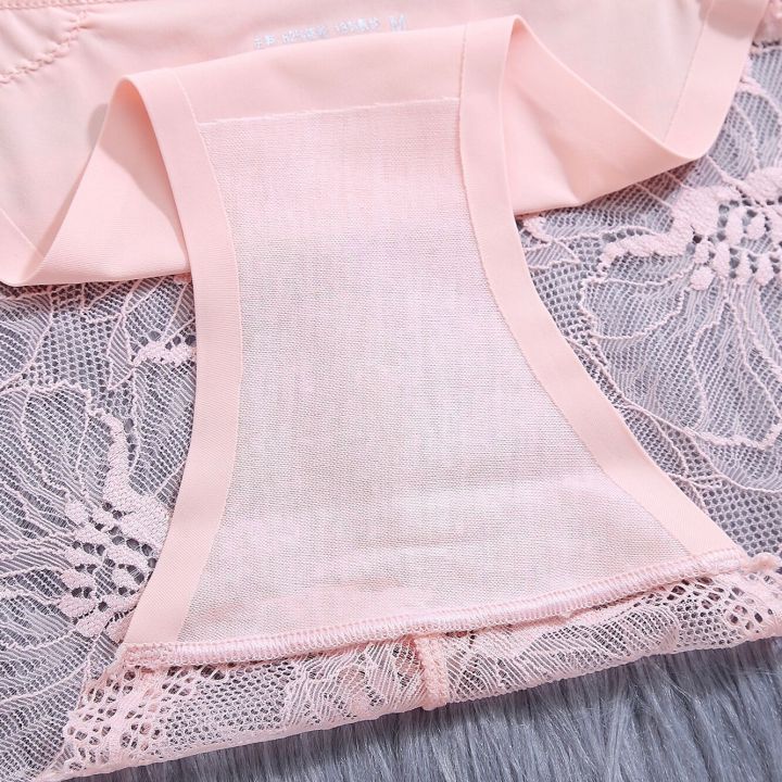 Women%20Ice%20Silk%20Panties%20Lace%20Seamless%20Hollow%20Out%20Mid%20Waist%20Underwear%20-%20Image%206
