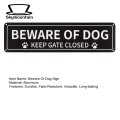 Outdoor Dog Sign Beware Dog Sign Paw Print Gate Closed Durable Aluminum Warning Home Outdoor Beware of Dog Sign. 