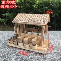 Wooden hand crank house grain harvest miniature farm tools exquisite home ornaments children's toys handicrafts wholesale. 