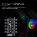 RGB Fan Hub ARGB Cable Splitter Hub Adapter for ASUS/MSI/GIGABYTE Motherboards. 