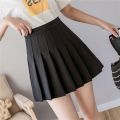 Preppy Style High Waist Solid Pleated Mini Skirt Women Summer Spring Korean Fashion Cute White A-line Skirt Skort Clothes.