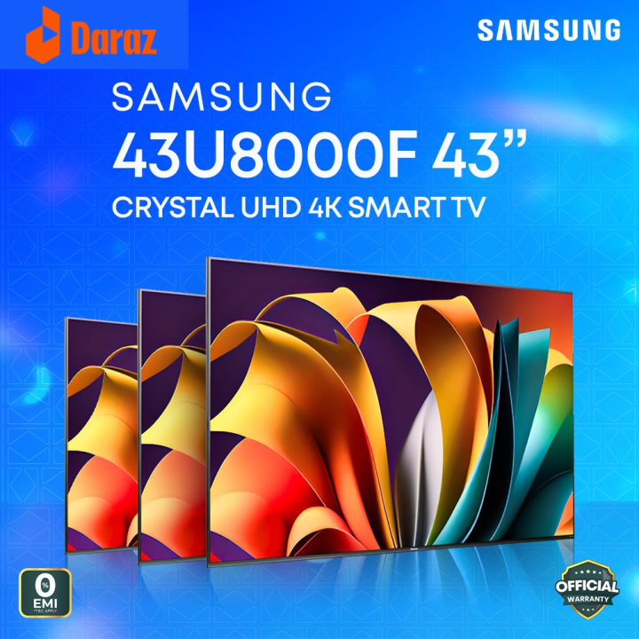 Samsung 43U8000F 43 Inch Crystal 4K UHD Smart TV with Official Warranty