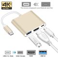 Type-C HUB USB C To HDMI Cable Adapter Splitter C 3 IN 1 4K 3.0 PD Fast Charging Smart Adapter For MacBook Dell.