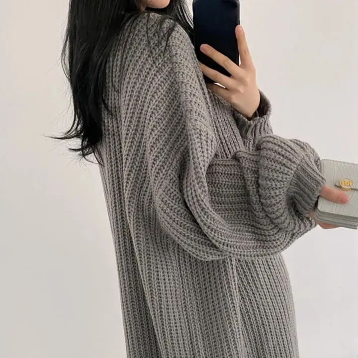 Casual%20Cardigan%20Long%20Knitted%20Cardigan%20Women%20Tops%20Mujer%20Vintage%20Loose%20Sweater%20Coat%20Solid%20Oversized%20Jumper%20Korean%20Fashion%20Clothes%20-%20Image%205