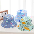 Summer New Baby Bucket Hat Cute Cartoon Print Panama Hat For Kids Sun Hat Soft Cotton Children Boys Girls Beach Cap. 
