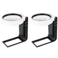 2X Magnifying Glass with Light and Stand, Hands Free Handheld 6X 25X Adjustable Folding Magnifier with LED Lighted.