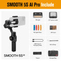 Zhiyun Smooth 5S AI Tracking Handheld Stabilizer 3-Axis Smartphone Gimbals for iPhone 15 Pro Max Samsung Huawei Xiaomi Oneplus.