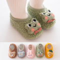 Thickened Green Frog Baby Floor Socks Baby Toddler Shoes Sock Shoes Non-Slip Soft Bottom Cartoon Early Education Baby Shoes. 